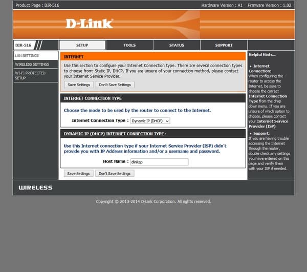 веб-интерфейс D-Link DIR-516 веб-интерфейс D-Link DIR-516