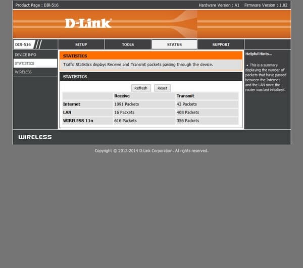 веб-интерфейс D-Link DIR-516 веб-интерфейс D-Link DIR-516