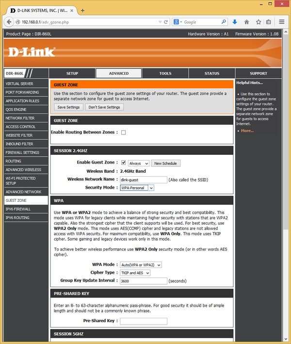 Настройка D-Link DIR-860L Настройка D-Link DIR-860L