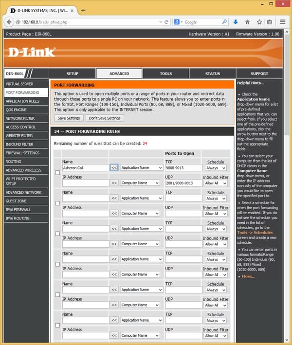 Настройка D-Link DIR-860L Настройка D-Link DIR-860L