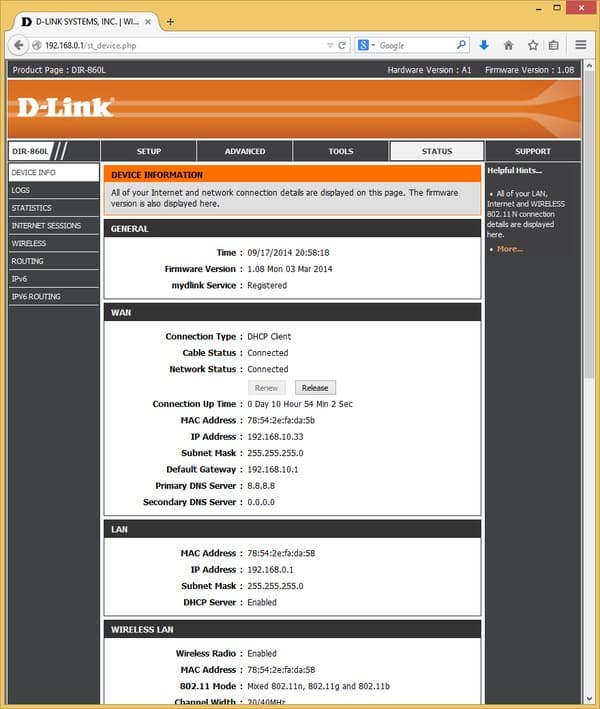Настройка D-Link DIR-860L Настройка D-Link DIR-860L