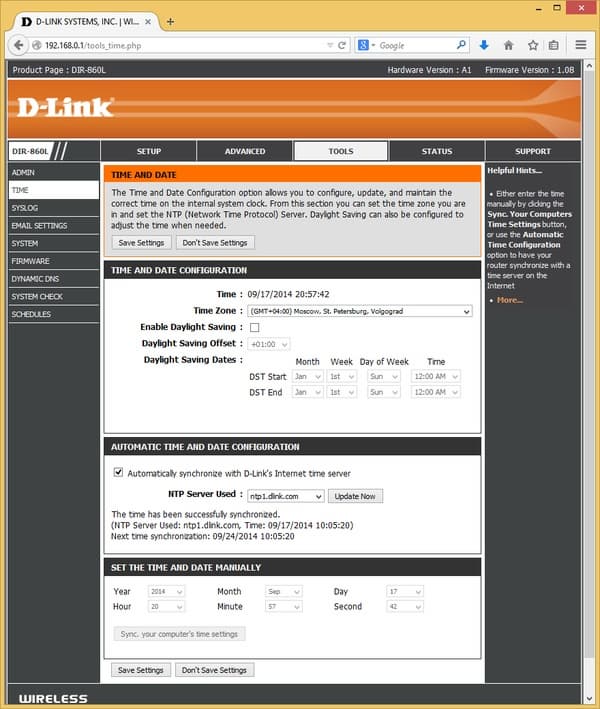 Настройка D-Link DIR-860L Настройка D-Link DIR-860L