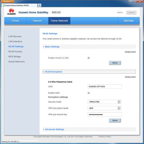 Настройка Huawei WS329 Настройка Huawei WS329