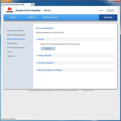 Настройка Huawei WS329 Настройка Huawei WS329