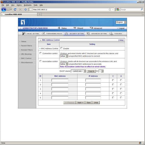 маршрутизатор LevelOne WBR-6020 настройка маршрутизатора LevelOne WBR-6020