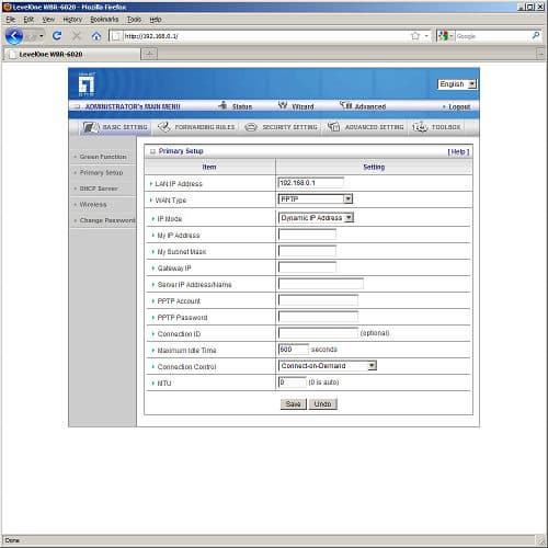 маршрутизатор LevelOne WBR-6020 настройка маршрутизатора LevelOne WBR-6020