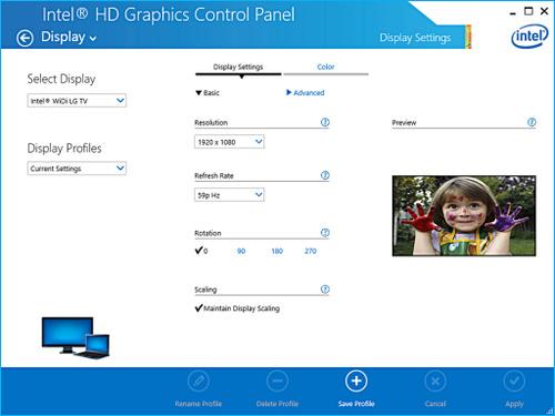 Настройка Intel WiDi Настройка Intel WiDi