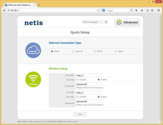 Настройка Netis WF2780 Настройка Netis WF2780