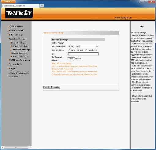 Настройка точки доступа Tenda W301A Настройка точки доступа Tenda W301A