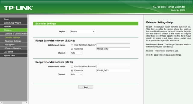 Настройка TP-Link Archer RE200 Настройка TP-Link Archer RE200