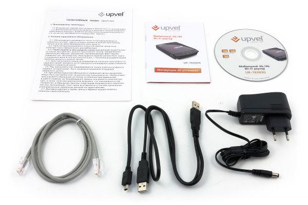 Комплект поставки роутера Upvel UR-702N3G Комплект поставки роутера Upvel UR-702N3G