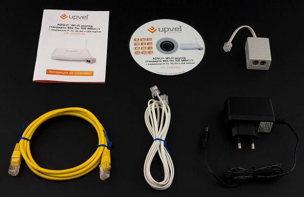 Комплект поставки роутера Upvel UR-344AN4G Комплект поставки роутера Upvel UR-344AN4G
