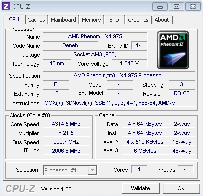 результат разгона Phenom II X4 975 результат разгона Phenom II X4 975