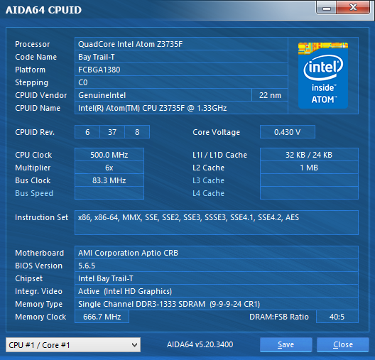 CPU Minix Neo Z64W CPU Minix Neo Z64W