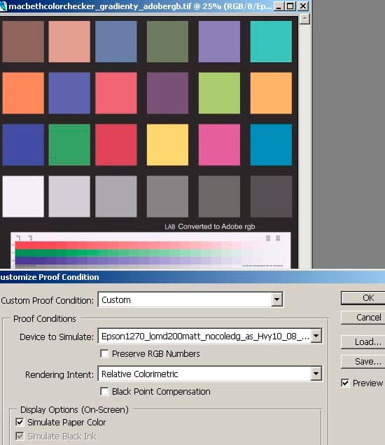 Экранные цветопробы в Photoshop