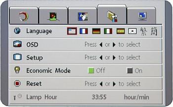 Options menu