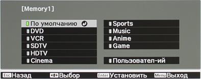 Проектор Epson EH-TW5900, меню