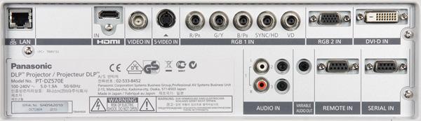 Проектор Panasonic PT-DZ570E, интерфейсы Проектор Panasonic PT-DZ570E, интерфейсы