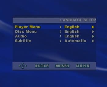 Setup, language
