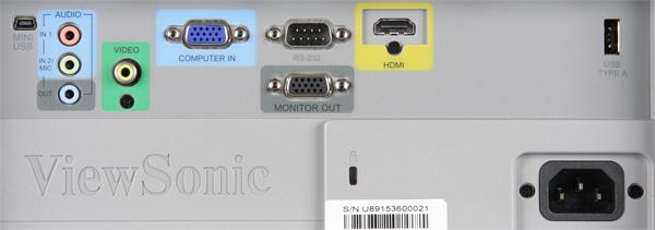 DLP-проектор ViewSonic PJD7830HDL, разъемы DLP-проектор ViewSonic PJD7830HDL, разъемы