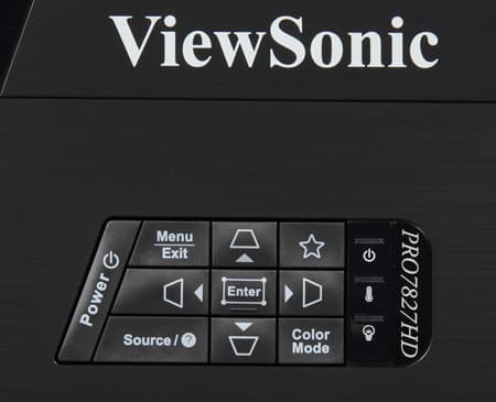 DLP-проектор ViewSonic Pro7827HD, контрольная панель DLP-проектор ViewSonic Pro7827HD, контрольная панель