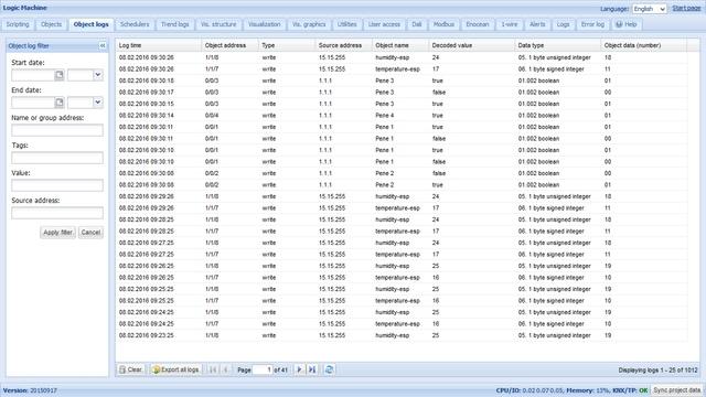 веб-интерфейс Evika LogicMachine веб-интерфейс Evika LogicMachine