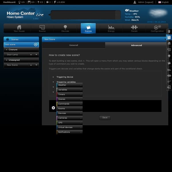 Интерфейс настройки Fibaro Home Center Lite Интерфейс настройки Fibaro Home Center Lite