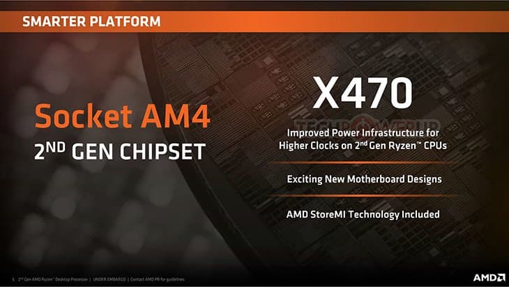 Вместе с процессорами AMD Ryzen второго поколения представлен чипсет AMD X470