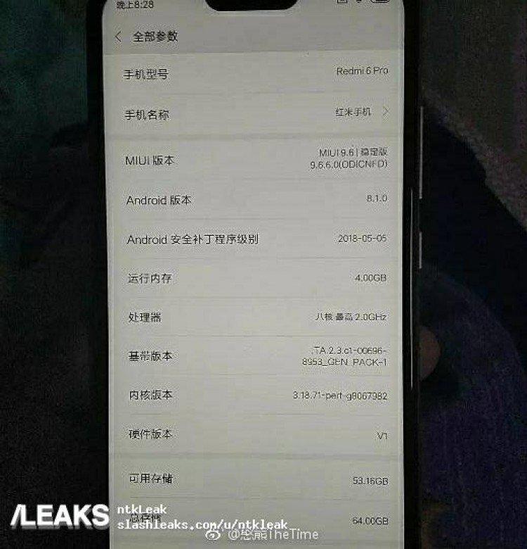 Xiaomi Redmi 6 Pro