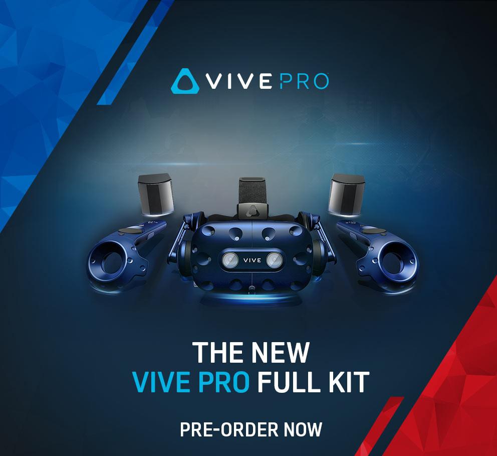 Комплект HTC Vive Pro Full Kit включает базовые станции и контроллеры