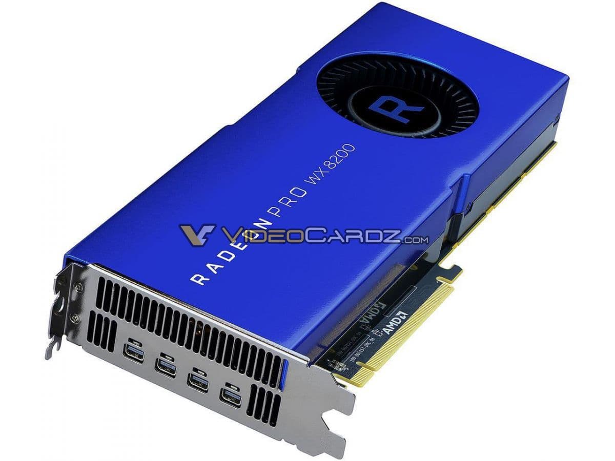Появились изображения 3D-карты AMD Radeon PRO WX 8200