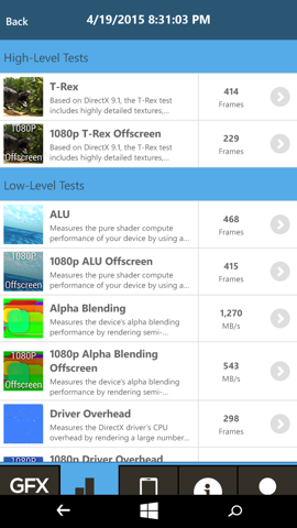 Обзор Microsoft Lumia 640. Скриншоты. GFXbench