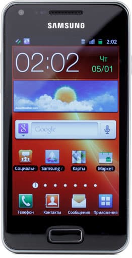 Передняя панель коммуникатора Обзор Samsung Galaxy S Advance. Передняя панель коммуникатора