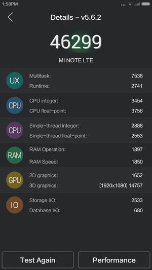 Производительность Xiaomi Mi Note Производительность Xiaomi Mi Note