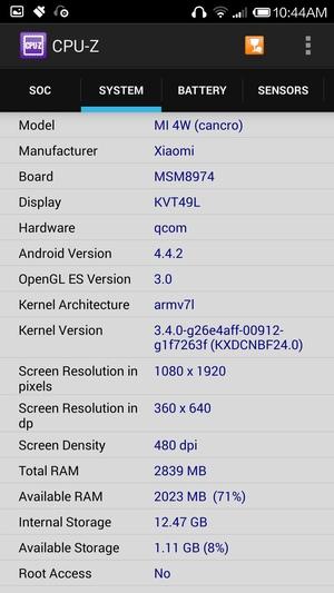 Конфигурация Xiaomi Mi4 Конфигурация Xiaomi Mi4