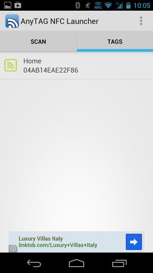 Назначение действий меткам в AnyTAG NFC Launcher