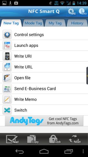Работа с метками в NFC Smart Q