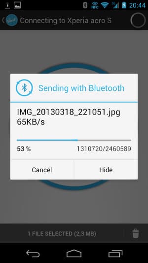 Обмен данными в Send! File Transfer