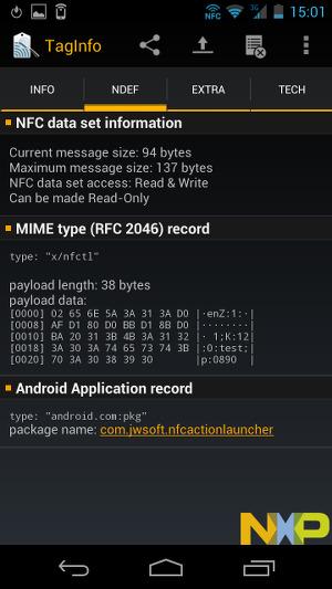 Чтение меток в NXP Semiconductors TagInfo