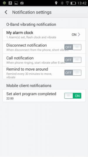 Скриншот приложения Oppo O-Band