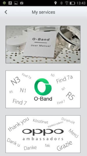 Скриншот приложения Oppo O-Band