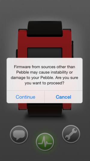 Скриншот с умных часов Pebble