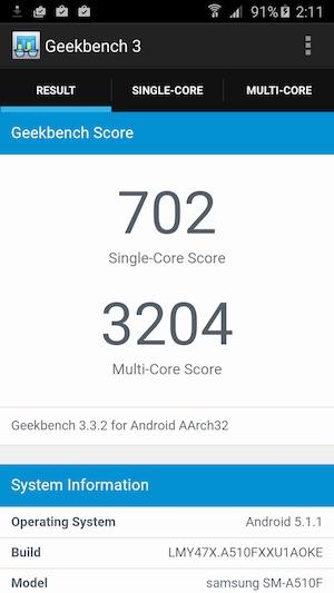 Скриншот смартфона Samsung Galaxy A5 2016 Скриншот смартфона Samsung Galaxy A5 2016