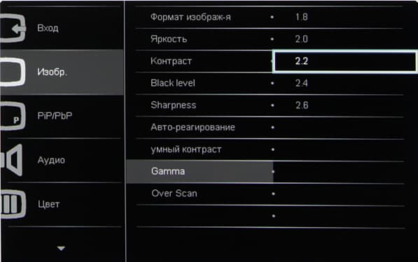 ЖК-монитор Philips 288P6L, меню установок ЖК-монитор Philips 288P6L, меню установок