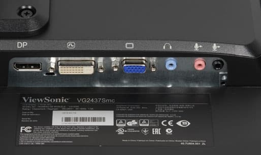 ЖК-монитор ViewSonic VG2437Smc, разъемы ЖК-монитор ViewSonic VG2437Smc, разъемы