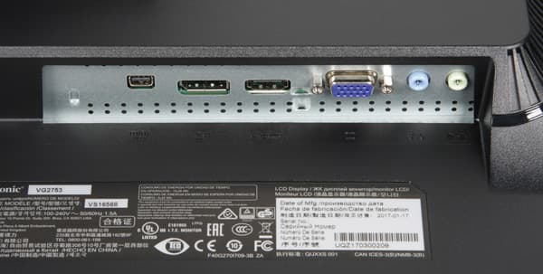 ЖК-монитор ViewSonic VG2753, разъемы ЖК-монитор ViewSonic VG2753, разъемы