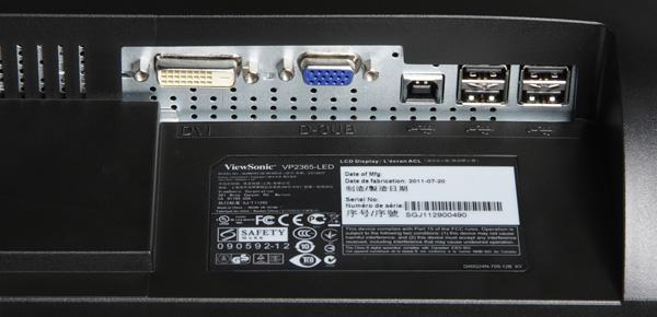 ЖК-монитор ViewSonic VP2365-LED, разъемы ЖК-монитор ViewSonic VP2365-LED, разъемы