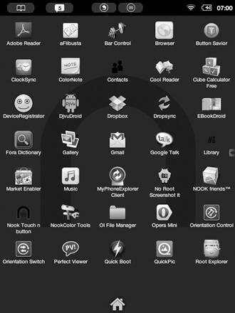 скриншот экрана Nook Touch