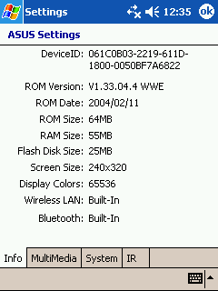 Asus Settings Info
