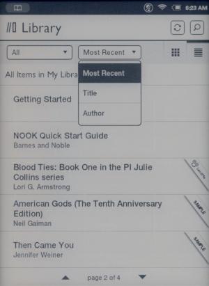 Nook Simple Touch GlowLight настройки чтения